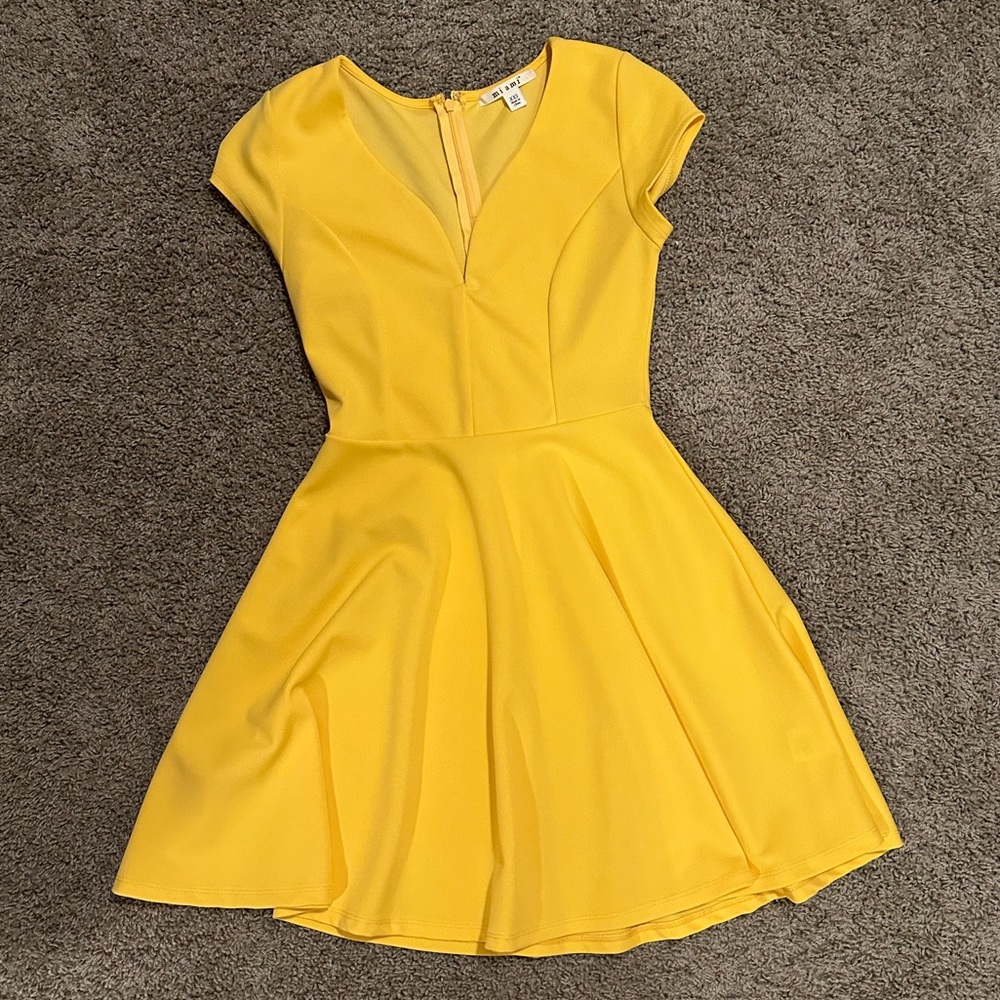 Yellow Cap Sleeve Dress